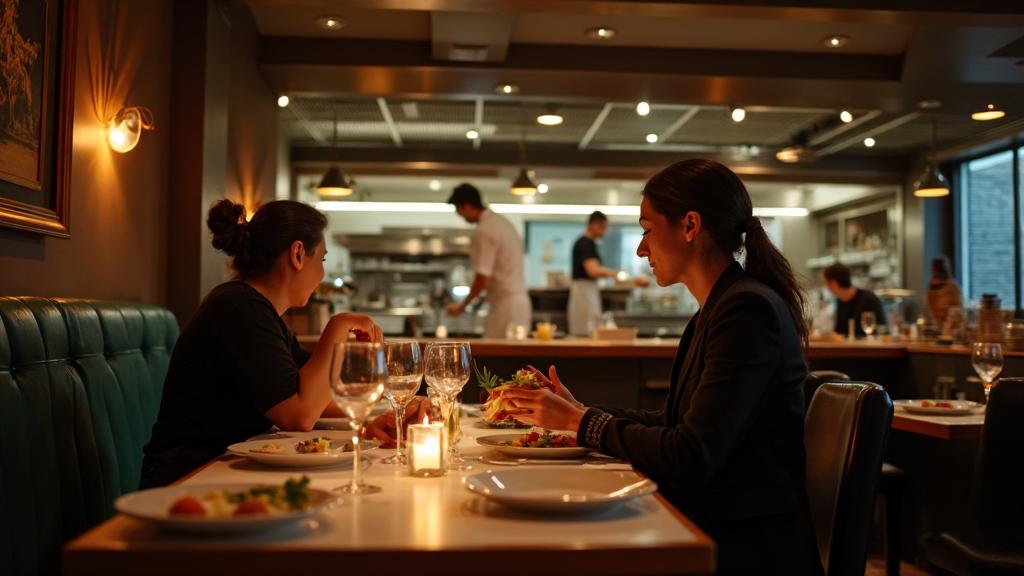 Restaurant with happy guests